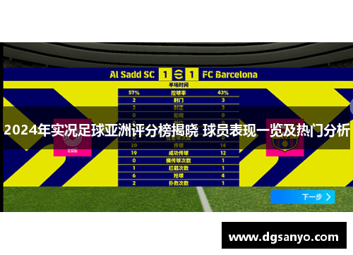 2024年实况足球亚洲评分榜揭晓 球员表现一览及热门分析