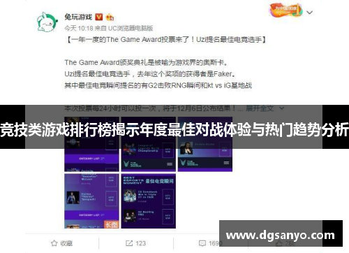 竞技类游戏排行榜揭示年度最佳对战体验与热门趋势分析